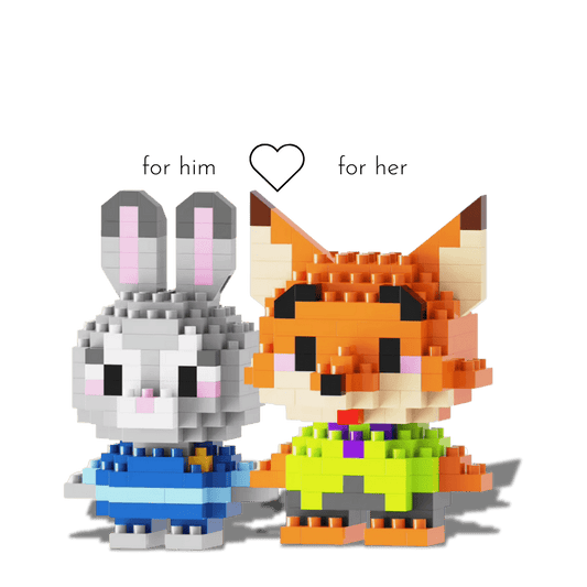 Ruby & Felix Couple Bricks Set - PawBricks - Paw Bricks - Mini Building Blocks